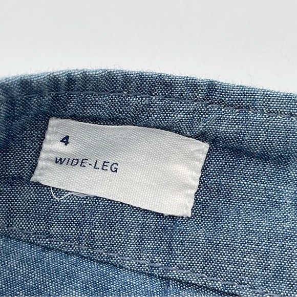 Gap Size 4 Wide Leg High Rise Chambray Pants Cotton Lightweight Beach Casual - Picture 7 of 14